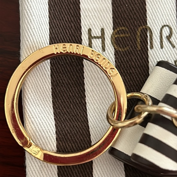 Rare Centennial Stripe Henri Bendel Triple Bow Key Fob - Picture 2 of 5